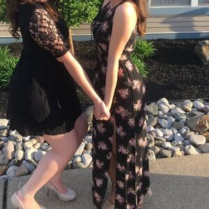 5/$25 Black Floral Maxi Dress